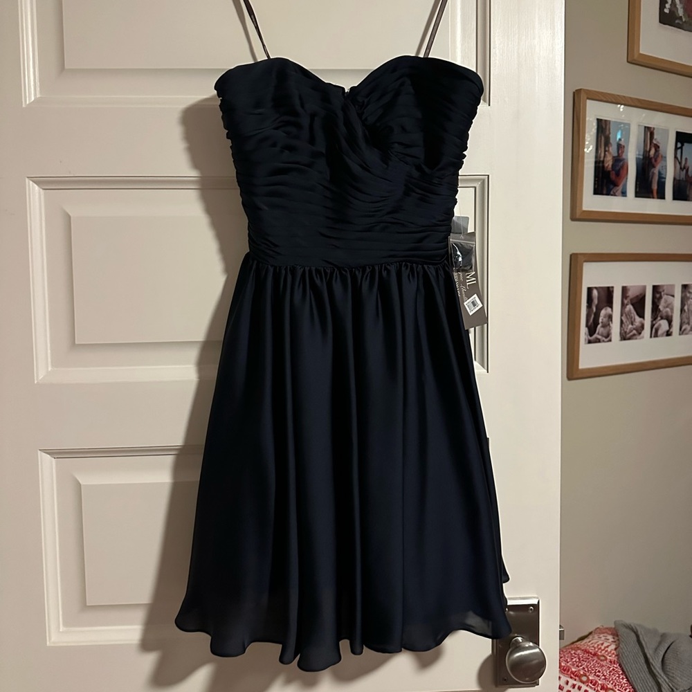Perfect Navy Blue Homecoming or Bridesmaid dress from Monique Lhuillier.